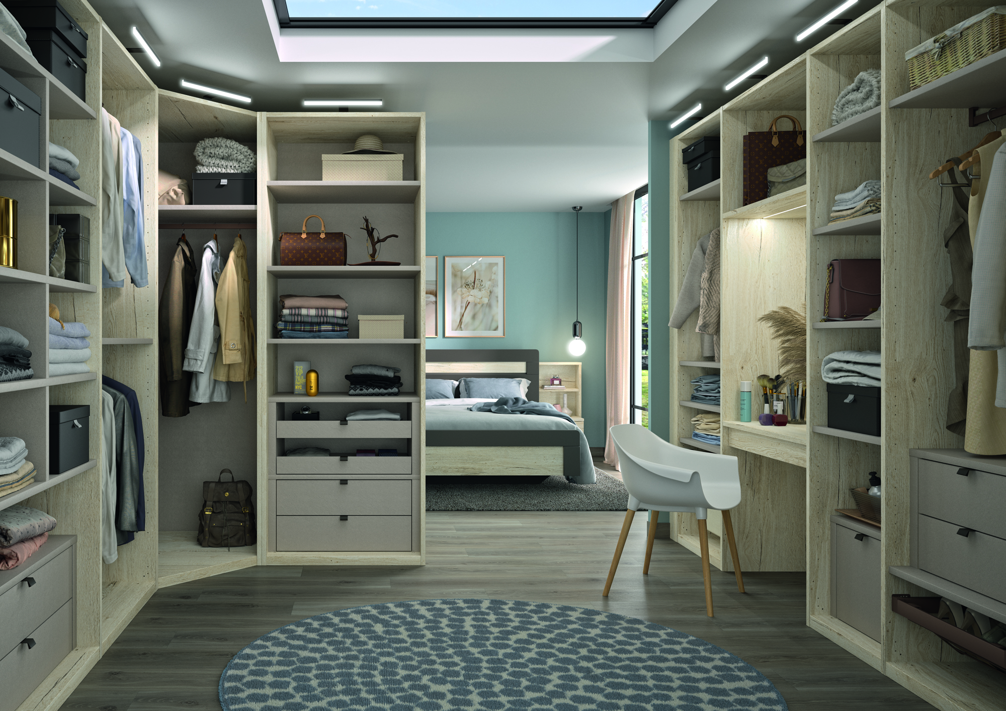 dressing + bureau ouvert