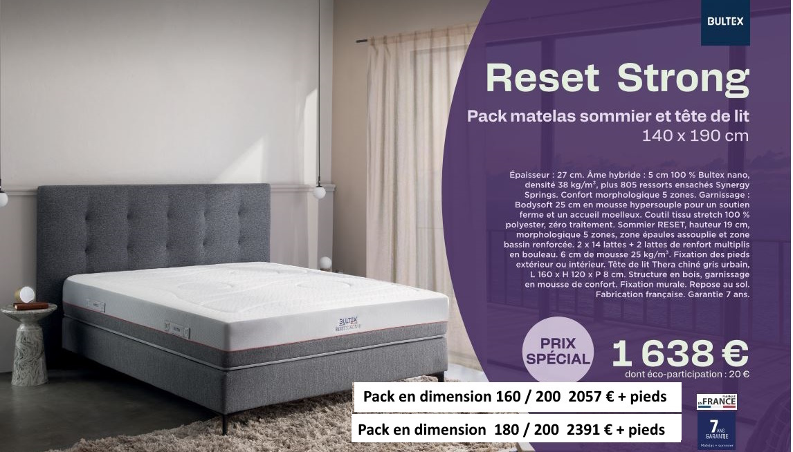 sommier + matelas Bultex hybride
