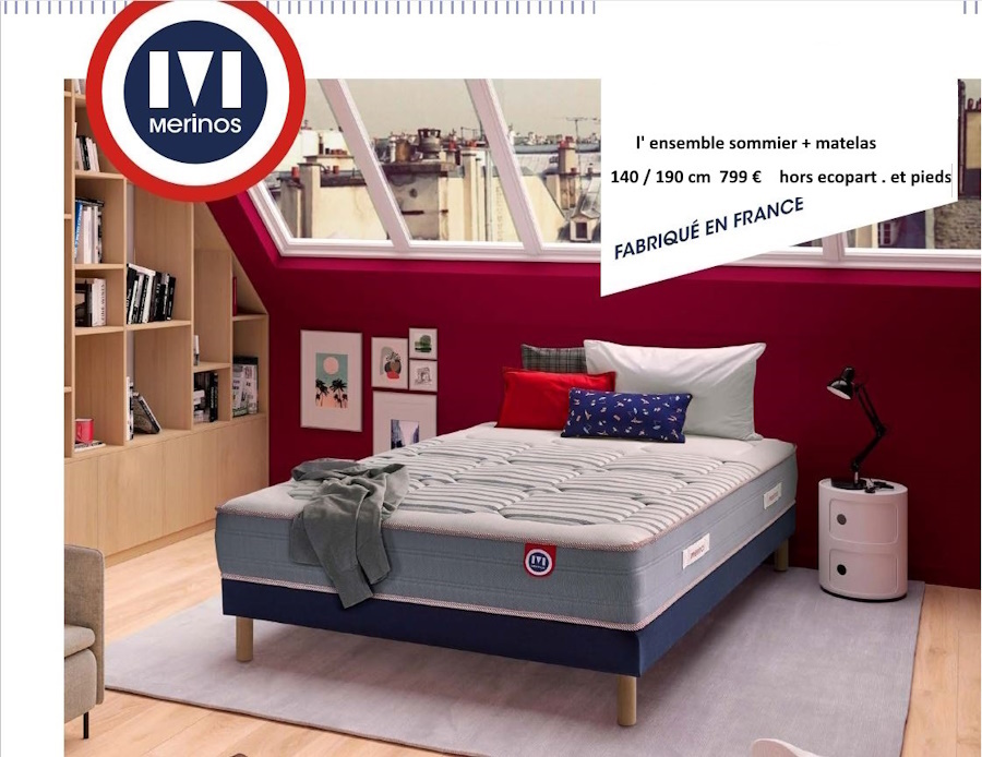 ensemble sommier matelas Merinos