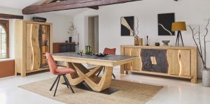 Table bois et céramique comtemporaine