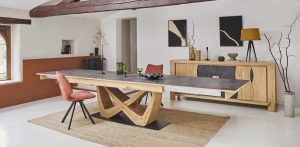 Table bois et céramique comtemporaine