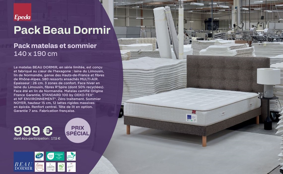 ensemble sommier matelas epeda