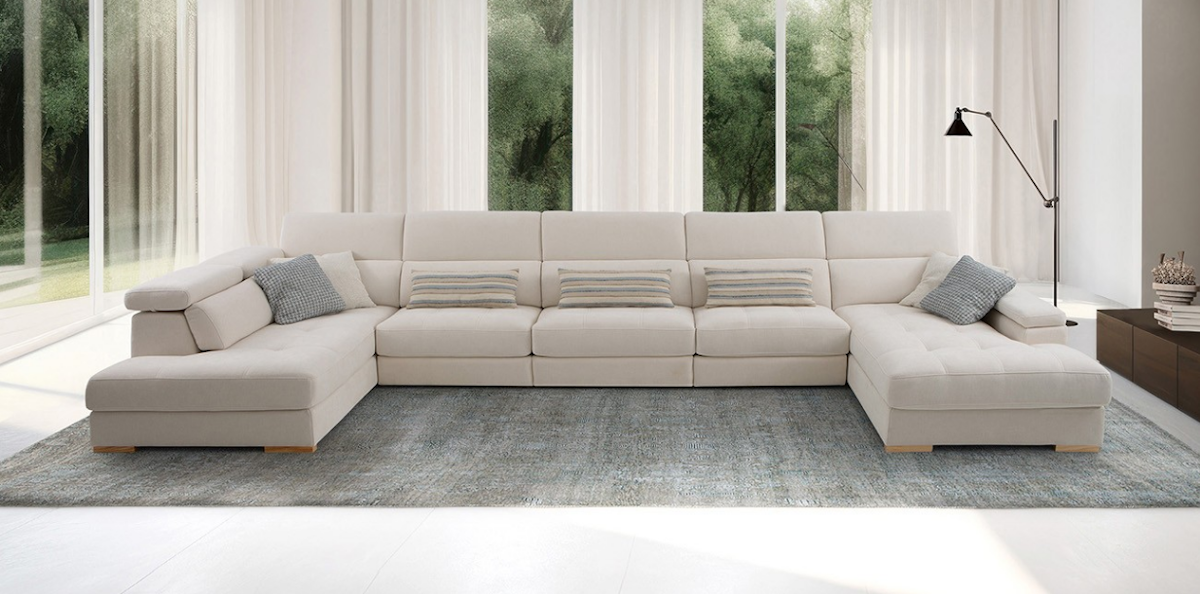 Canapé en U coulissant