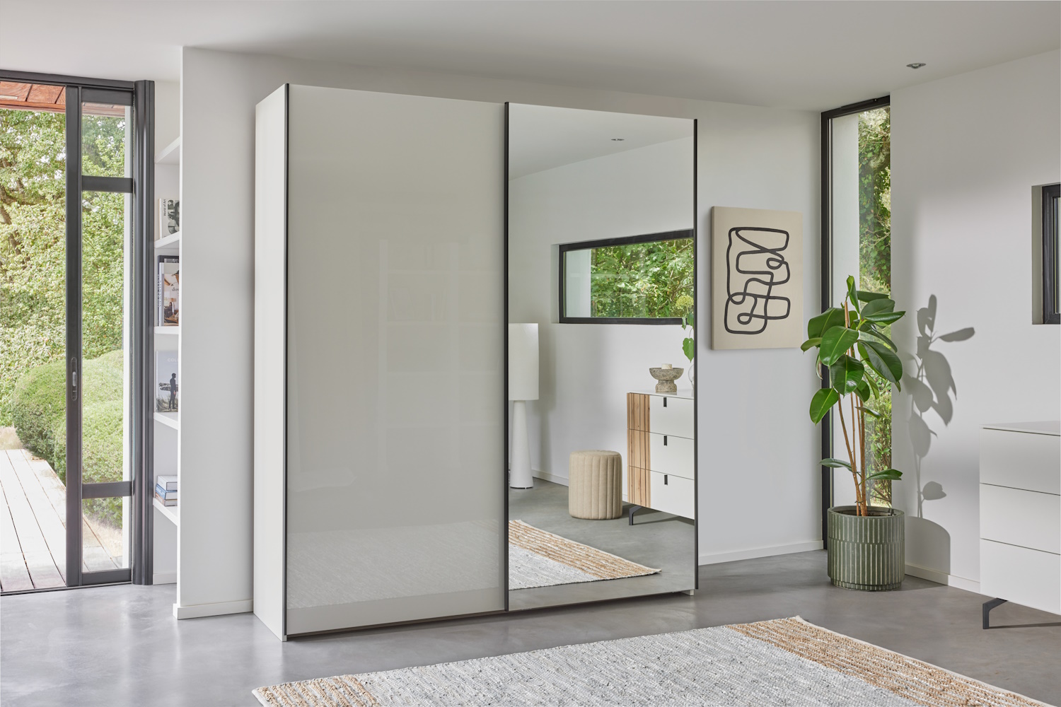 armoire portes coulissantes 200 2VL miroir