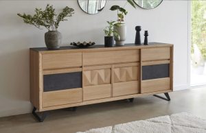 bahut façade céramique et bois