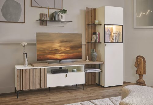 séjour célio chêne doré rainuré