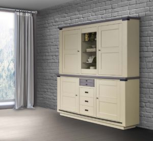 Modern dining room overlooking a mountain forest