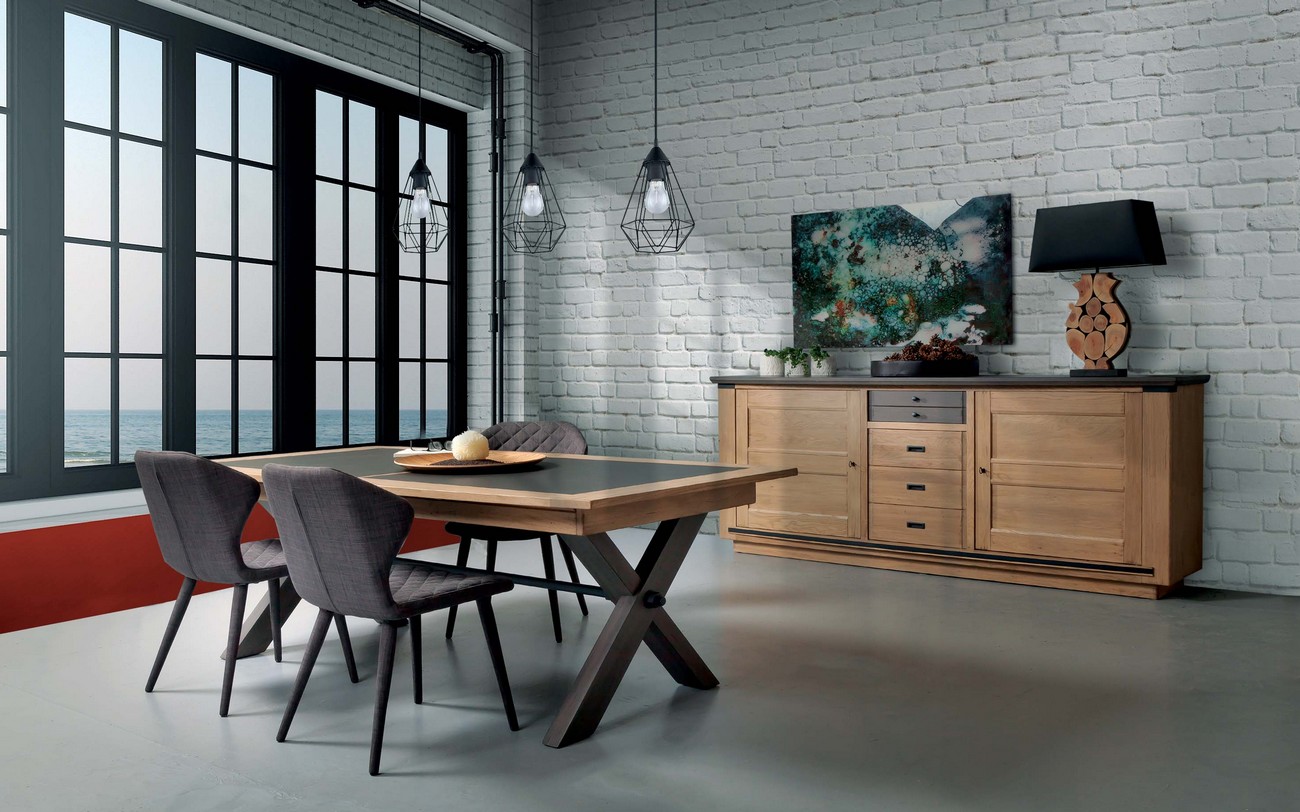 cinematic modern living room with huge windows and loft concept